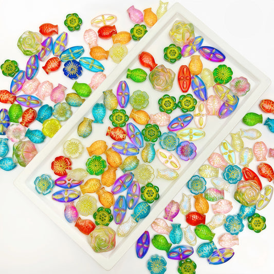 [A007]   Czech Glass Charms -High Quality Glass Charms Mix