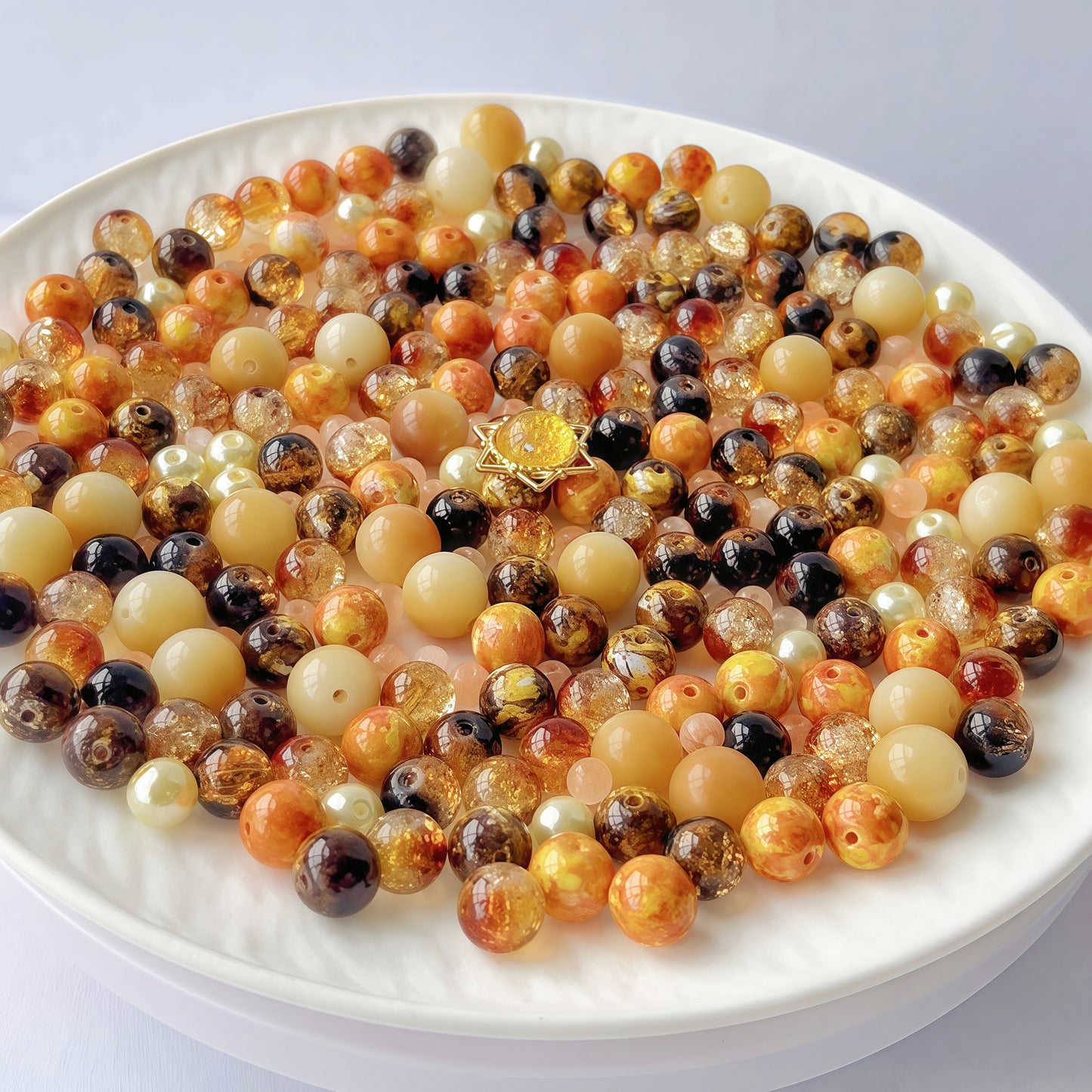 [A011]   Amber Flame -High Quality Glass Beads