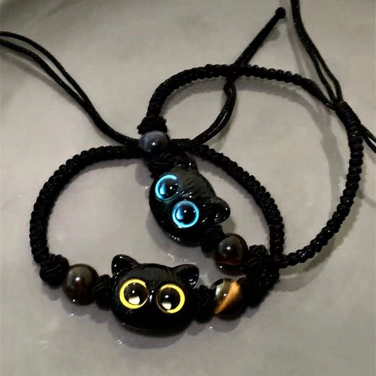 B001-FANTAI Blue-Eyed Cat Knitted Bracelet