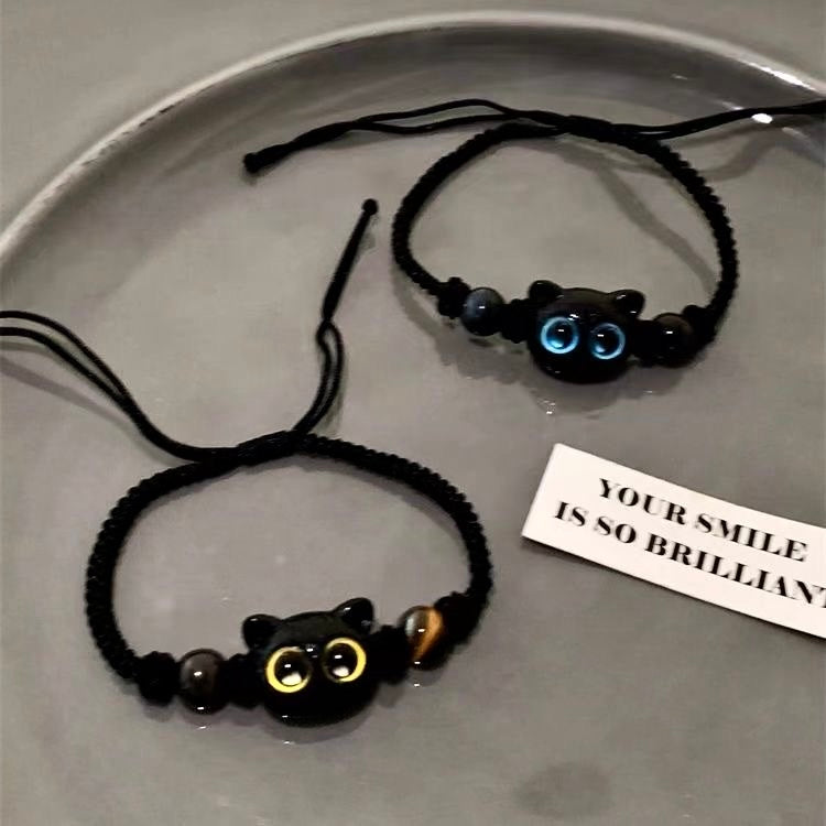 B001-FANTAI Blue-Eyed Cat Knitted Bracelet
