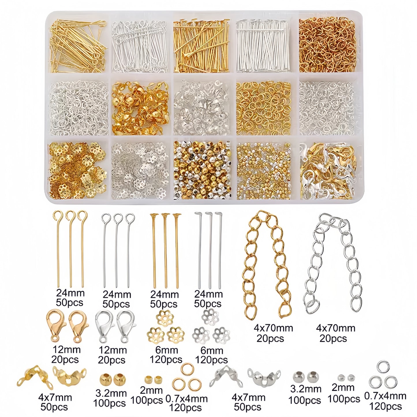 [M001]   15-Slot Box DIY Materials Tools Set