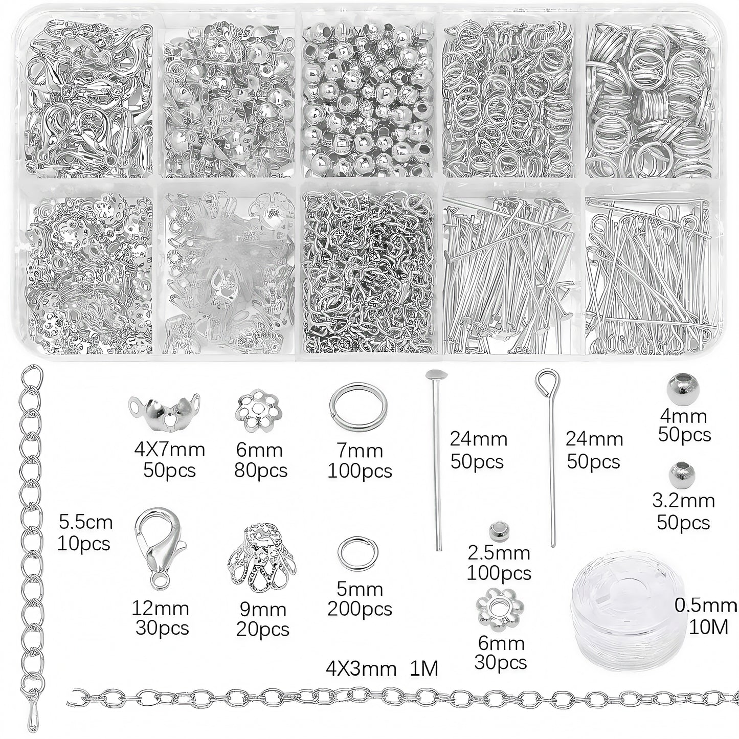 [M007]   10-Slot Box DIY Materials Tools Set