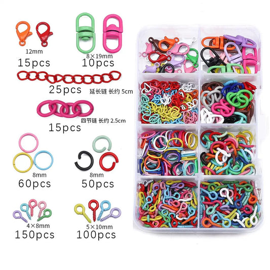 [M009]   8-Slot Box DIY Colorful Keychain Set