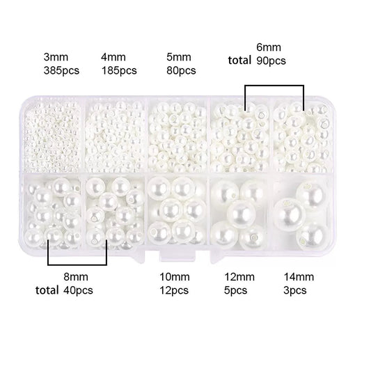 [M010]   10-Slot Box ABS Imitation Pearl Set