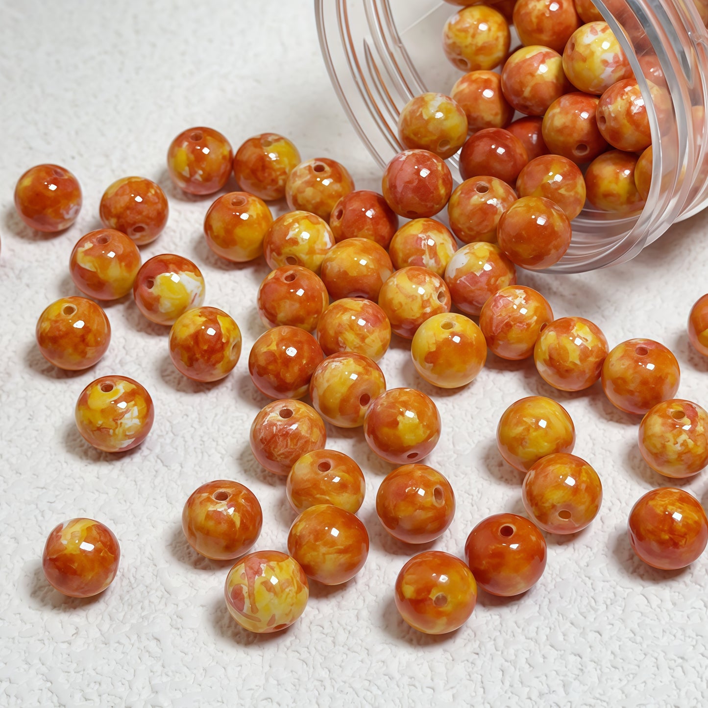 [A001]   Retro Oil Painting Glass Beads(10mm)-High Quality Glass Beads