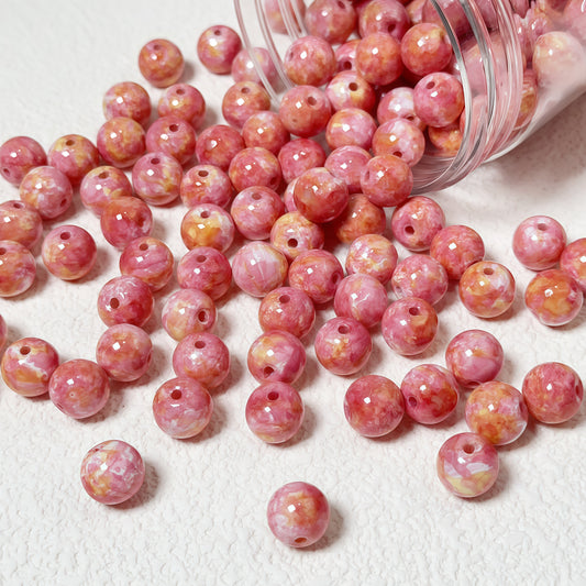 [A001]   Retro Oil Painting Glass Beads(10mm)-High Quality Glass Beads