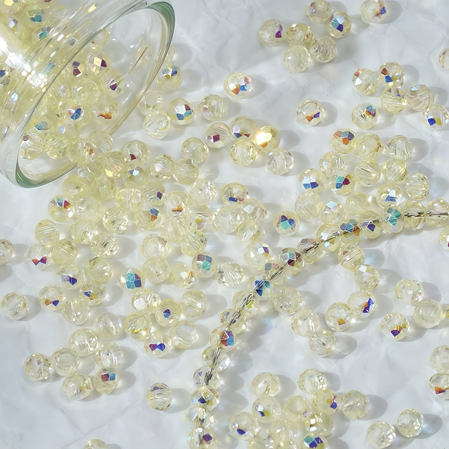 [A002]   Glitter Faceted Bead(3mm)-High Quality Glass Beads