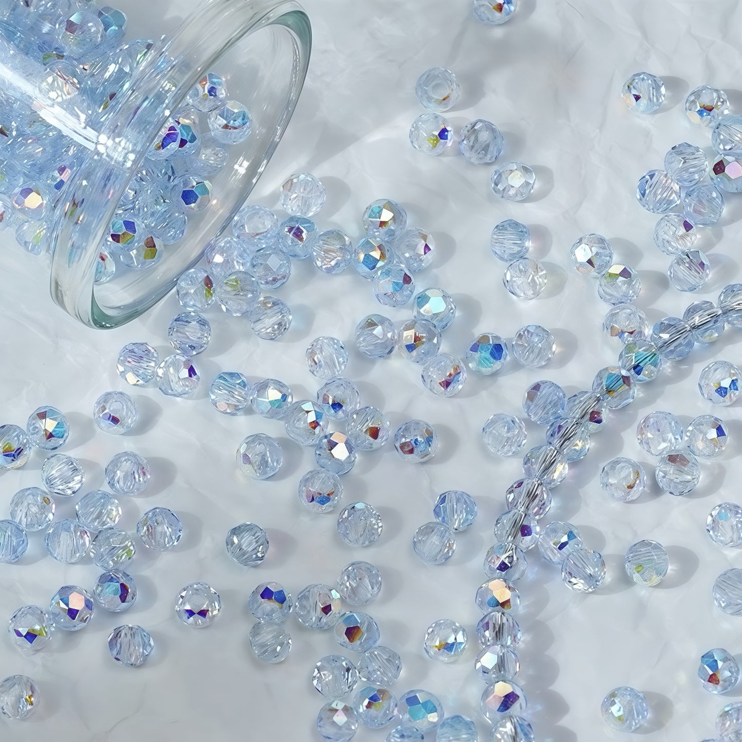 [A002]   Glitter Faceted Bead(3mm)-High Quality Glass Beads