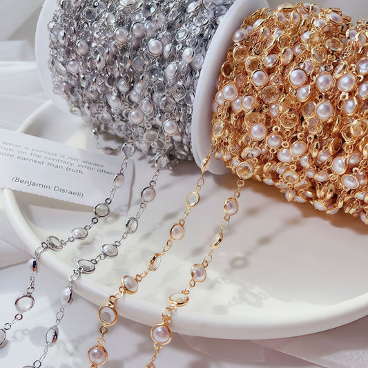 [P022]   Color-Retaining Pearl Chain-High Quality Charms