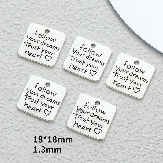 [P009]   Antique Silver Letter Pendant🍀-High Quality Charms