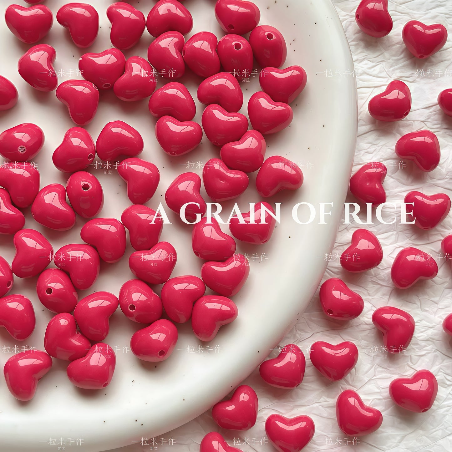 [R005]   Blurred Heart-High Quality Acrylic Beads