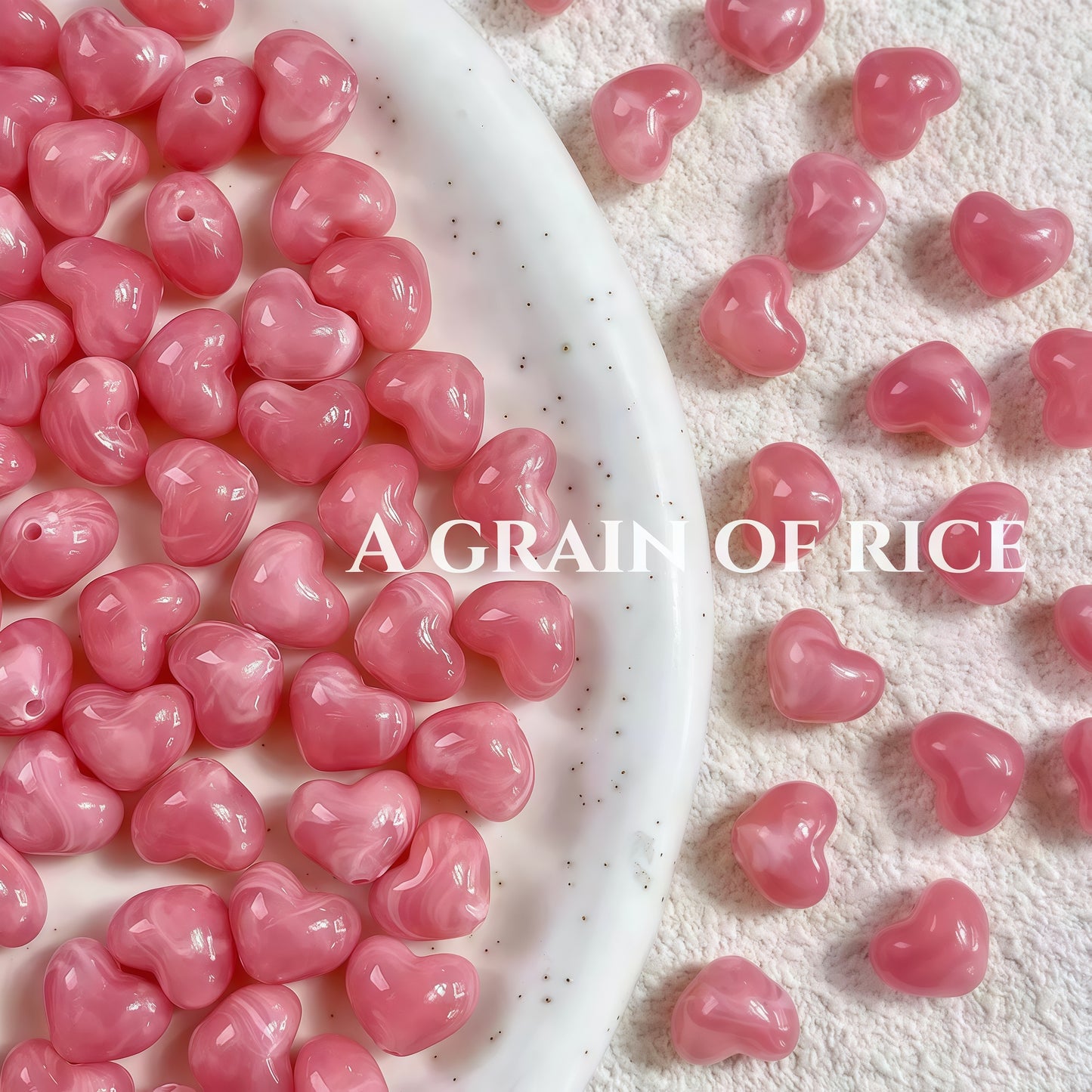 [R005]   Blurred Heart-High Quality Acrylic Beads