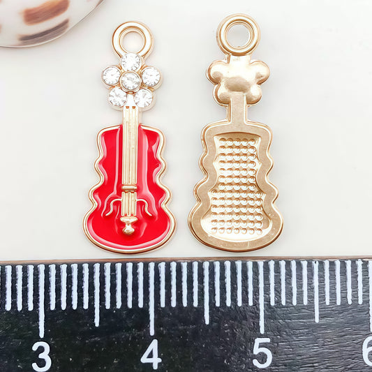 [P018]   Diamond-Pointed Guitar-High Quality Charms