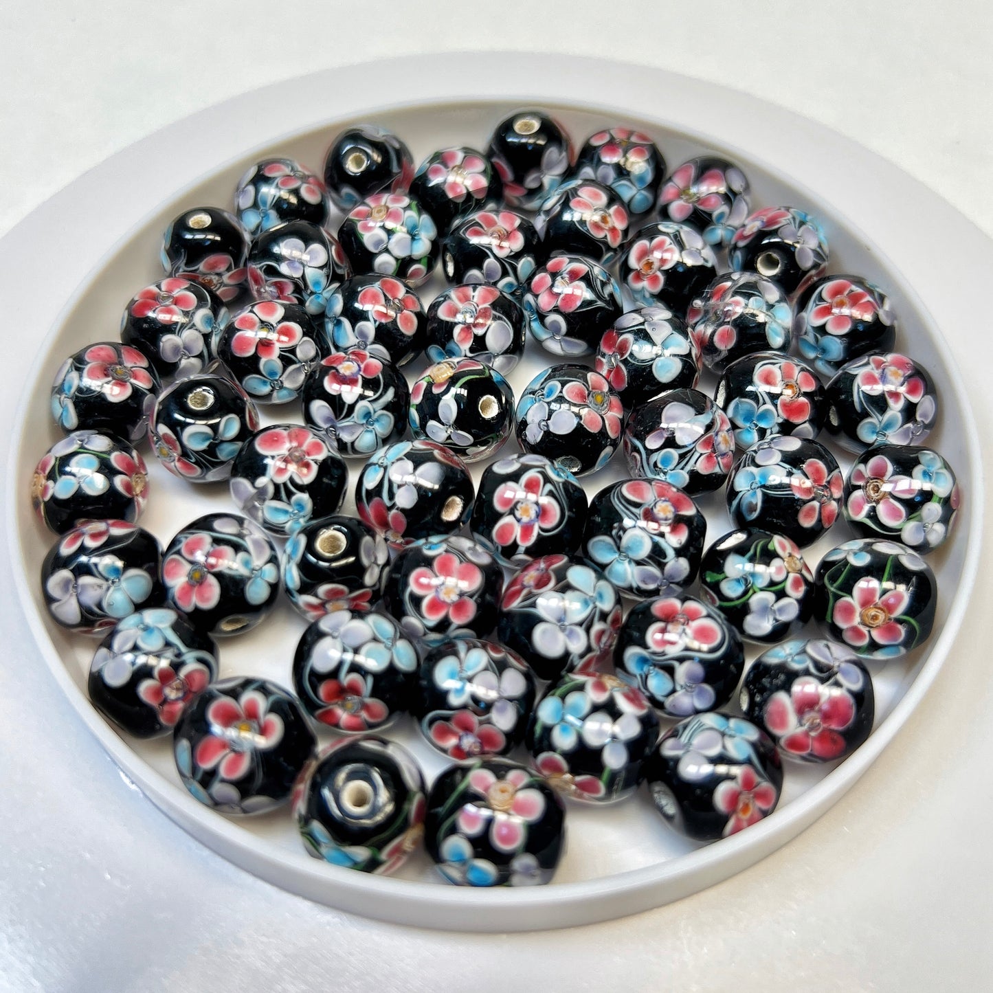 🆕[A015]   Cherry Blossom Romance(12MM)-High Quality Vintage Glass Beads