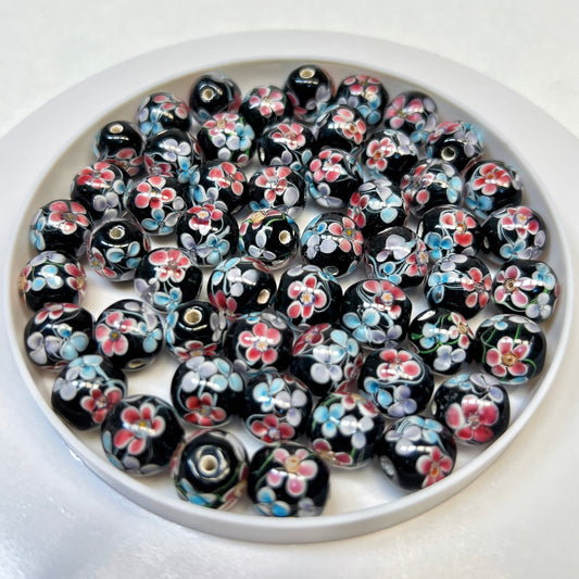 🆕[A015]   Cherry Blossom Romance(12MM)-High Quality Vintage Glass Beads