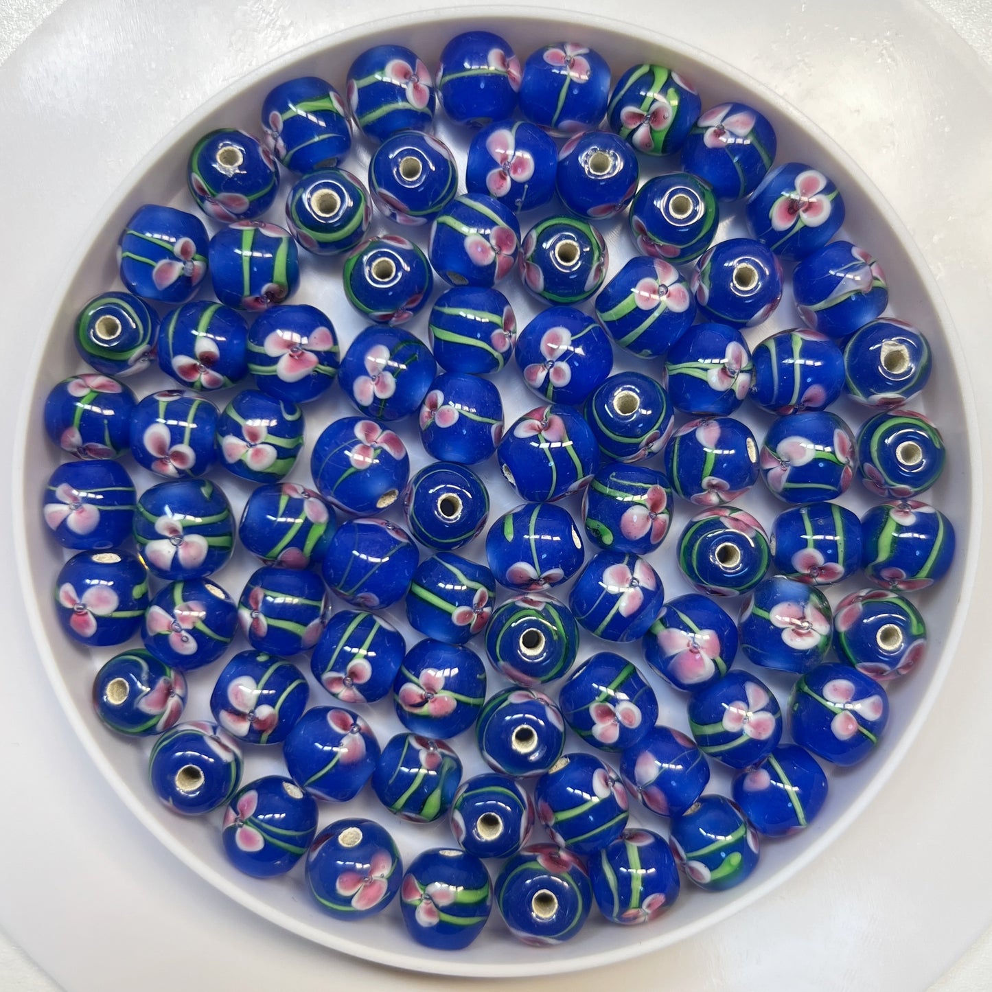 🆕[A016]   Blues Time(10MM)-High Quality Vintage Glass beads