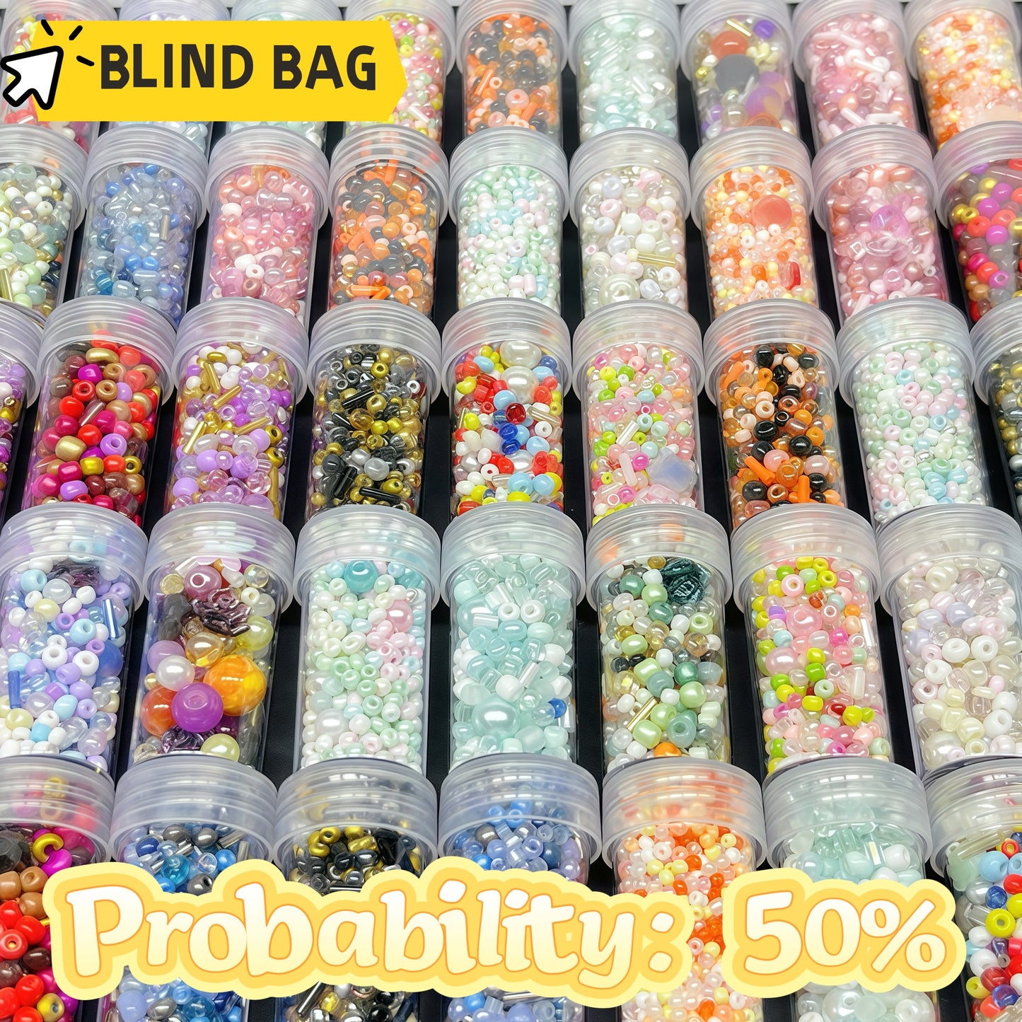 [E006]  Family Scoop-Seed Beads Mix&Glass Charm