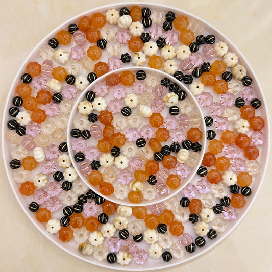 🆕[A018] Crows In The Pumpkin Patch-High Quality Glass Beads