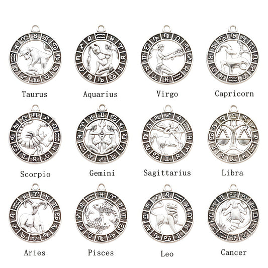 [P029]  Twelve Constellations-High Quality Metal Charm