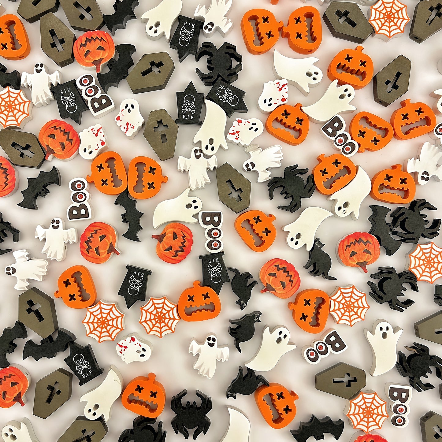 [K002]   🎃👻🦇Spooky Boo-High Quality Wooden Beads