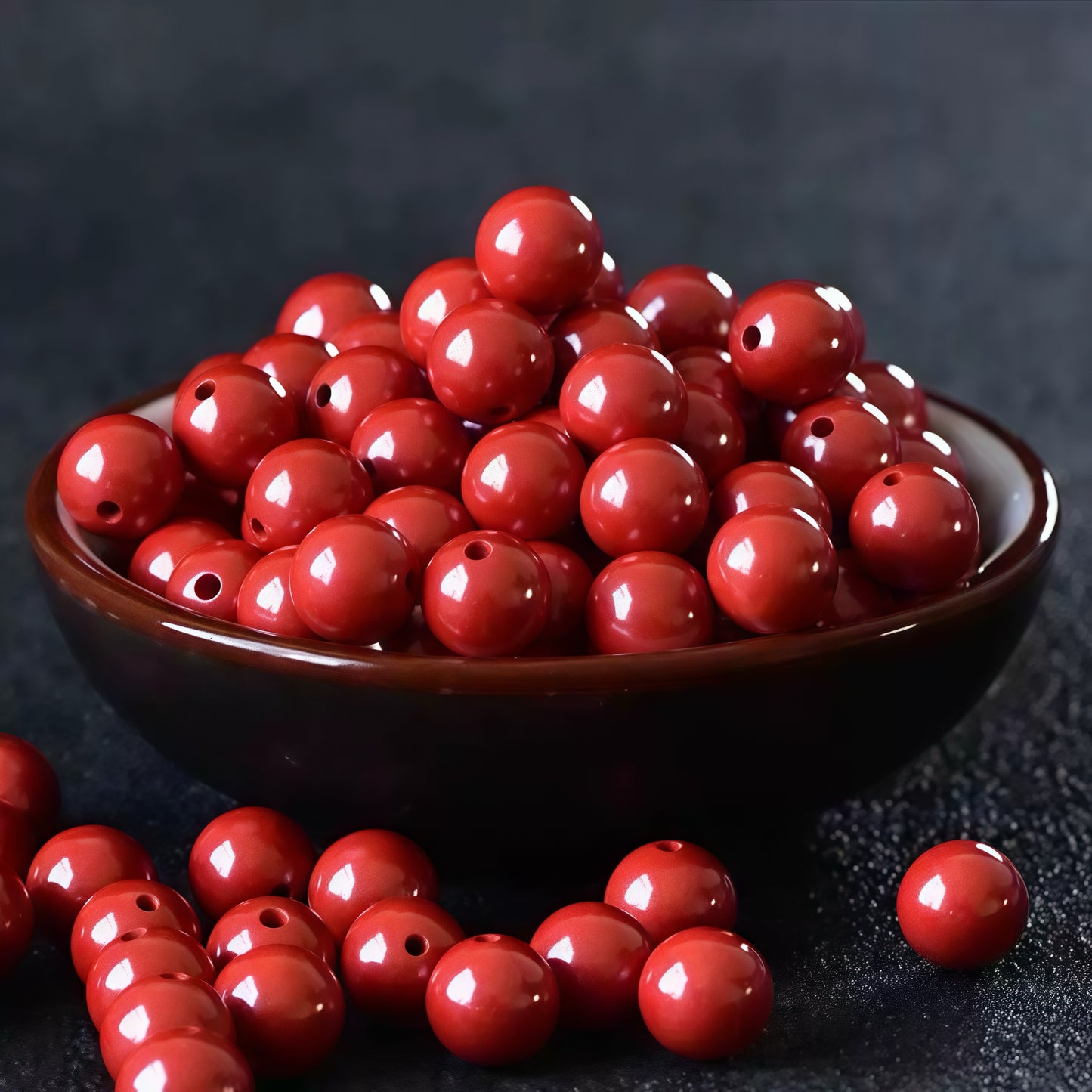 Last One!🆕[A028]   High Quality Natural Cinnabar Beads(6mm)