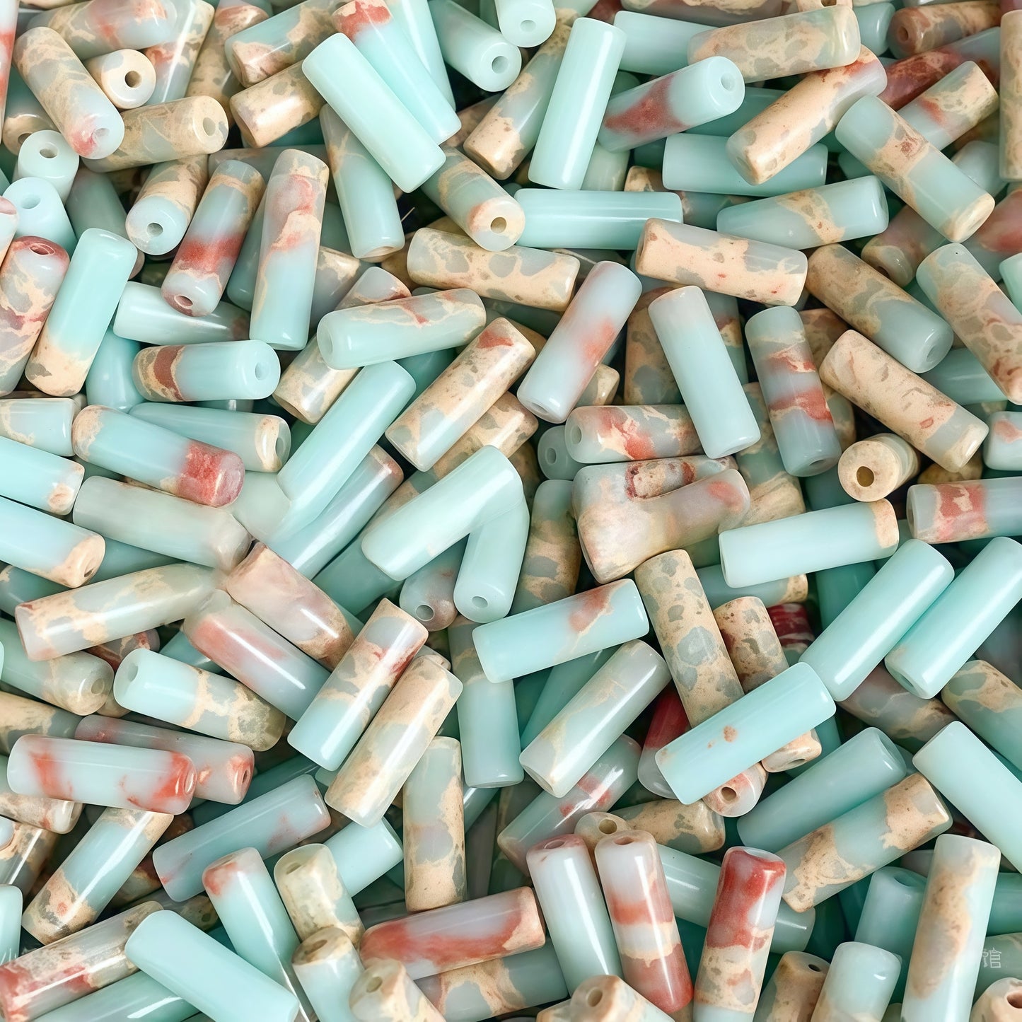 [P029]   Natural Stone Round Tube Series (4.5*13MM) - High-Quality DIY Accessories