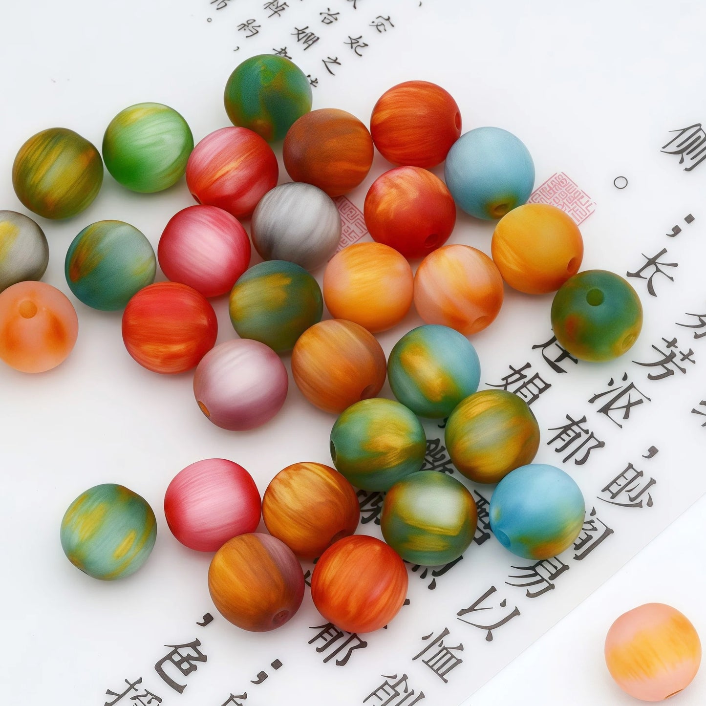 🆕 [R026]   Starry Candy Orbs(10MM)-High Quality Resin Beads