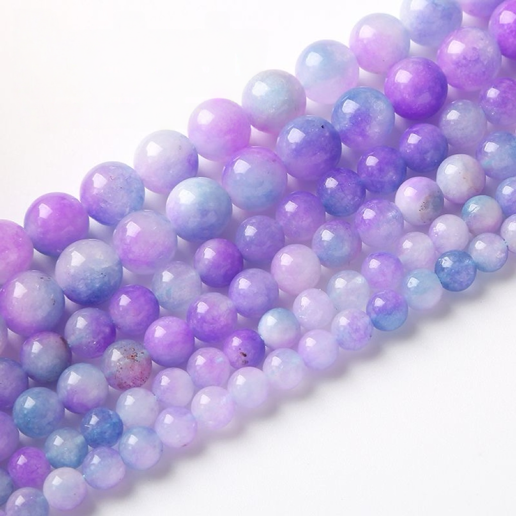 [N005]   Blue-Purple Chalcedony-High Quality Nature Beads
