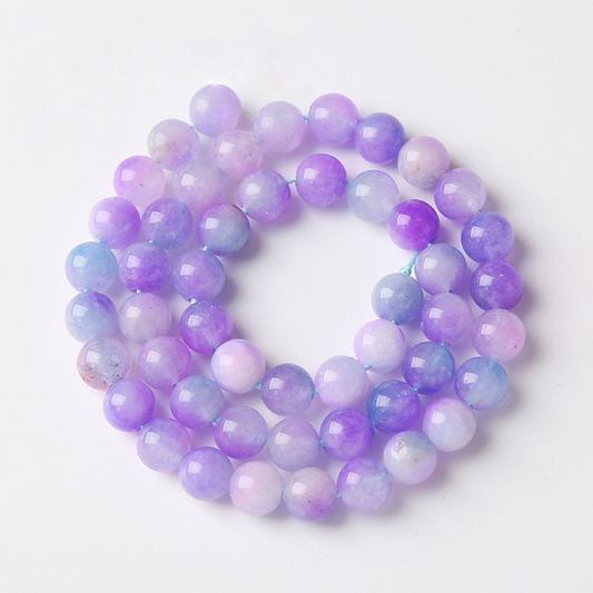 [N005]   Blue-Purple Chalcedony-High Quality Nature Beads