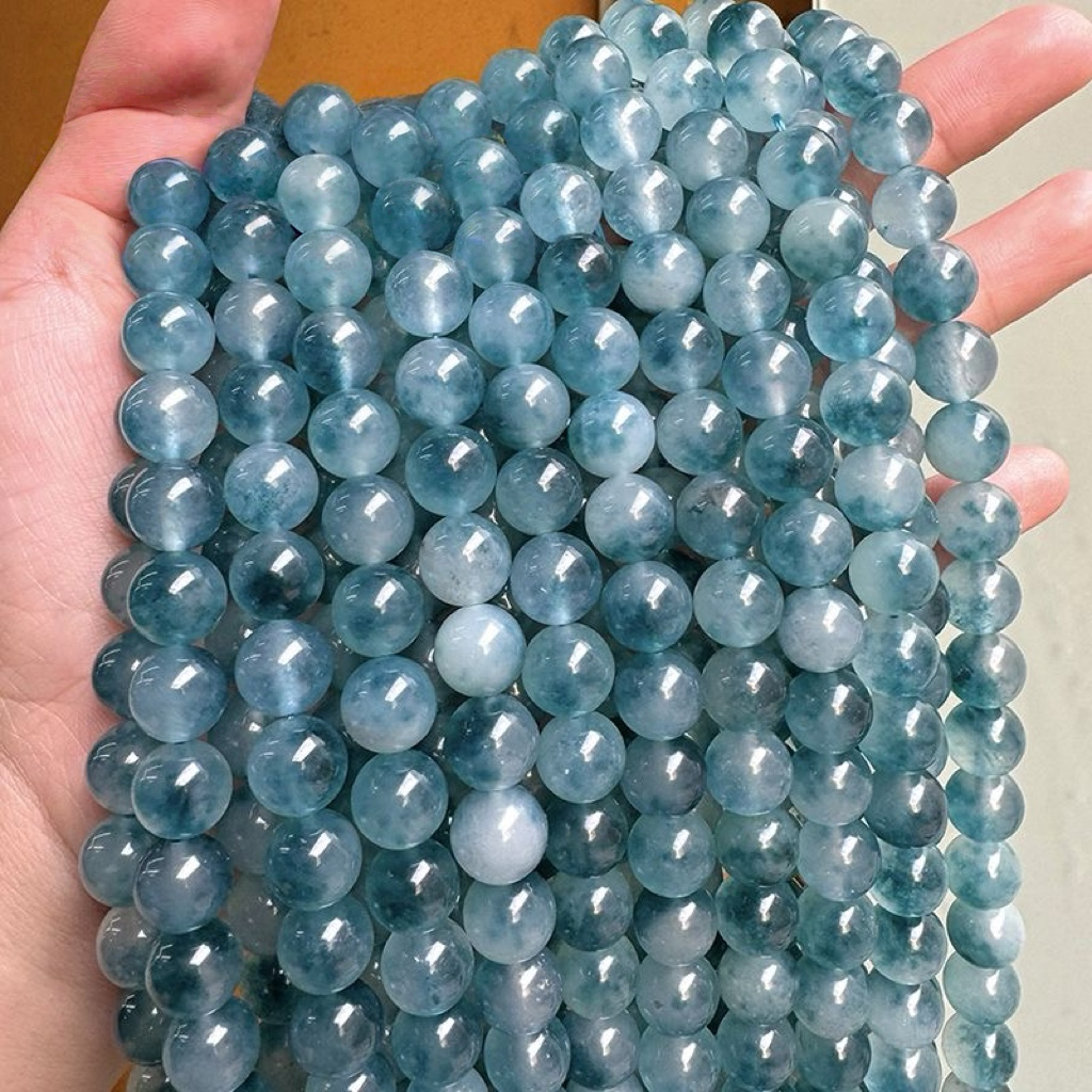[N006]   Ink Blue Chalcedony-High Quality Nature Beads
