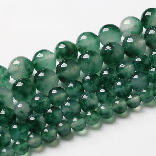 [N010]   Moss Agate Chalcedony-High Quality Nature Beads
