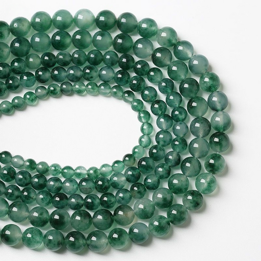 [N010]   Moss Agate Chalcedony-High Quality Nature Beads