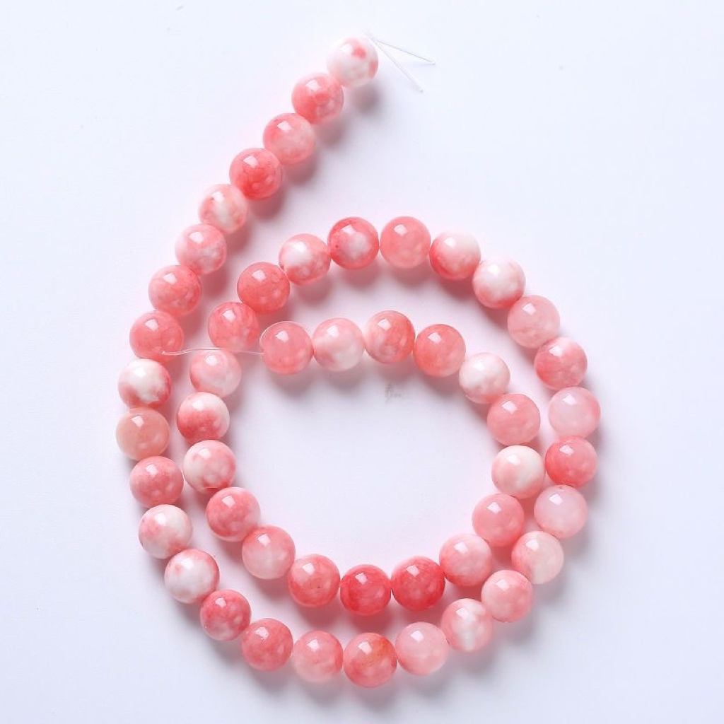 [N011]   Pinkish-White Persian Jade-High Quality Nature Beads