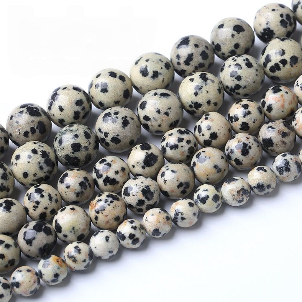 [N012]   Panda Speckled Stone-High Quality Nature Beads