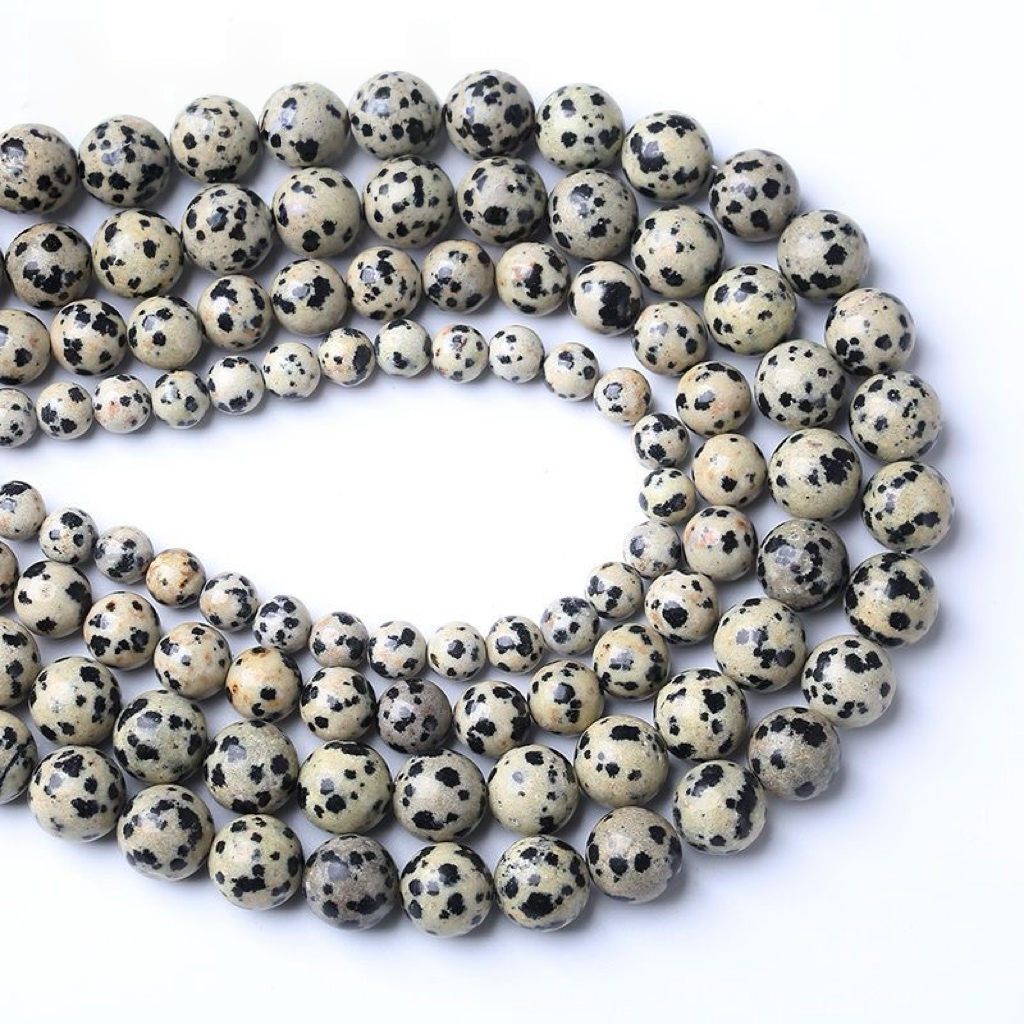 [N012]   Panda Speckled Stone-High Quality Nature Beads