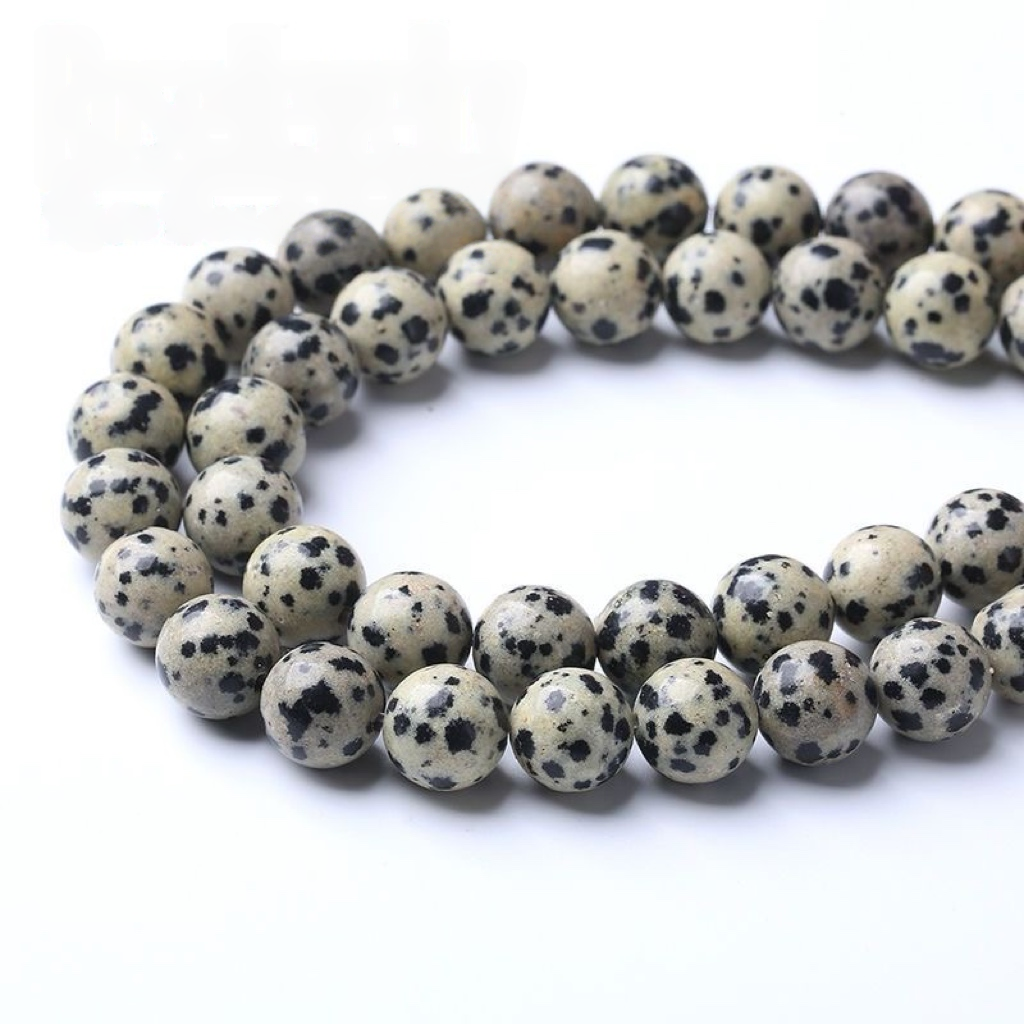 [N012]   Panda Speckled Stone-High Quality Nature Beads