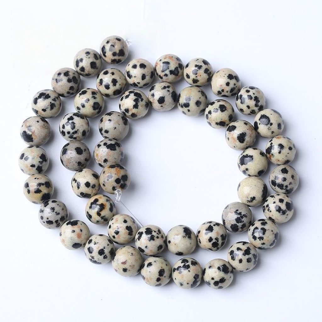 [N012]   Panda Speckled Stone-High Quality Nature Beads