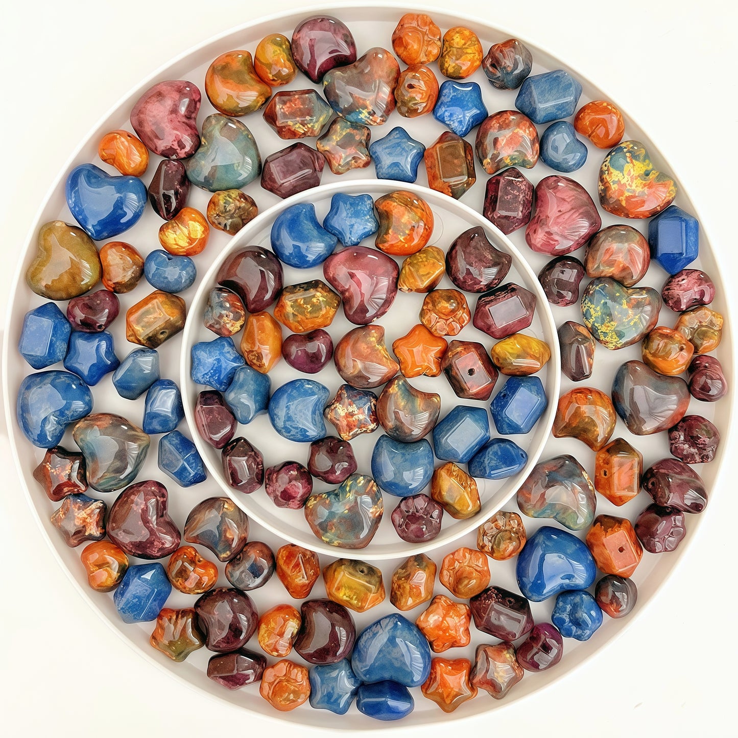 🆕[A046]   Painted Rocks-High Quality Retro Glass Beads
