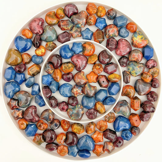 🆕[A046]   Painted Rocks-High Quality Retro Glass Beads