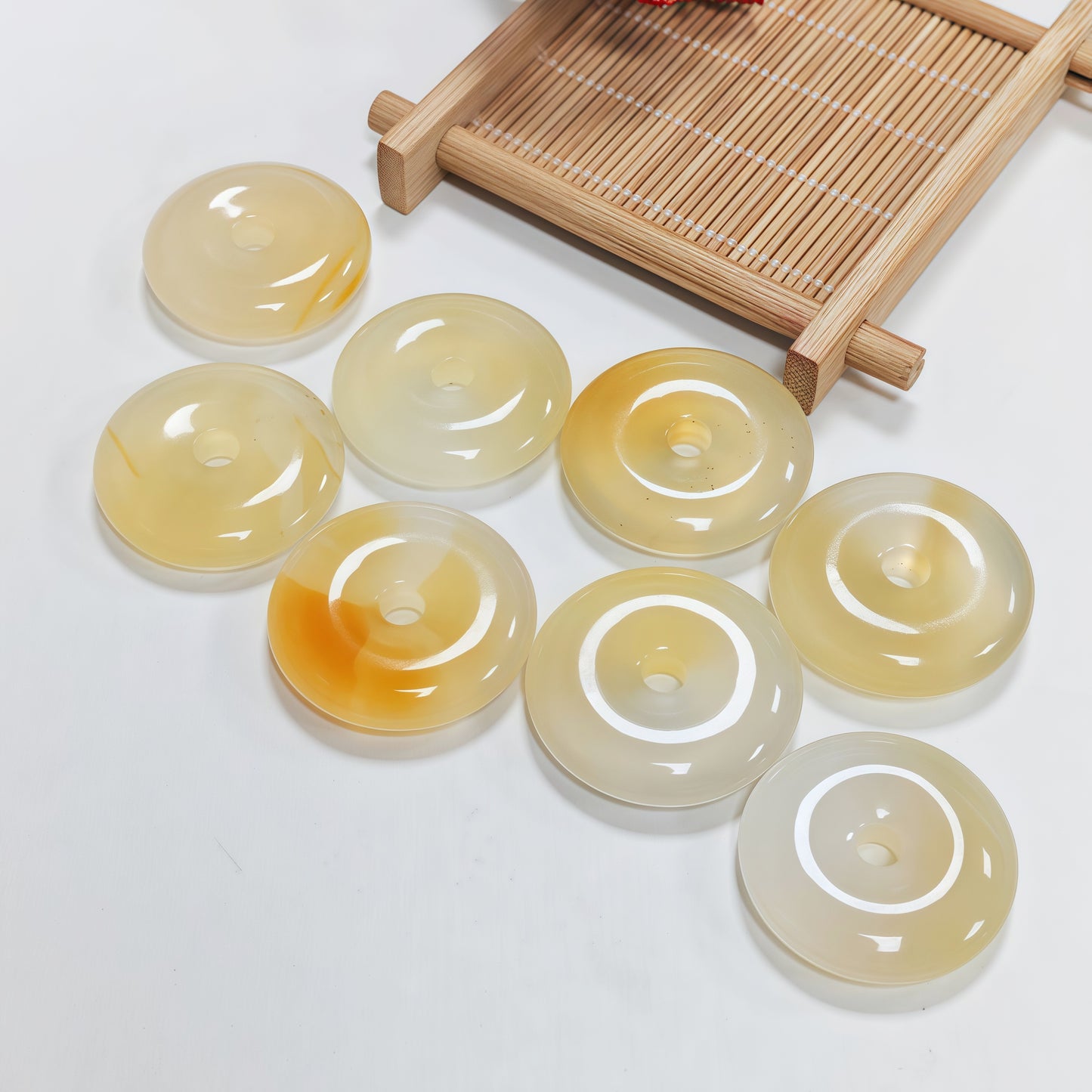 [P033]   Natural Agate Pendant(30MM)-Simple And Versatile