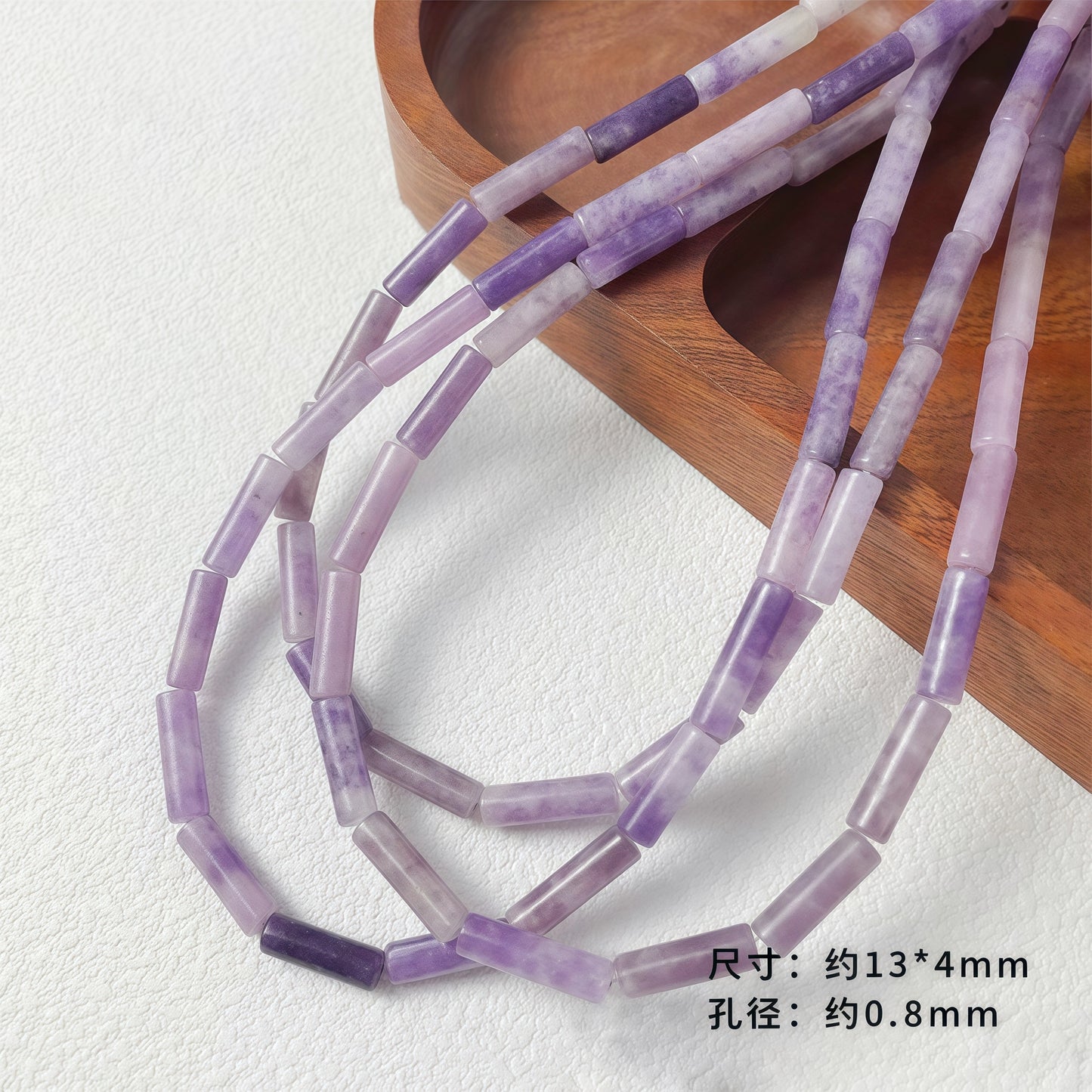 [P034]   Natural Stone Round Tube Series (4.0*13MM) - High-Quality DIY Accessories