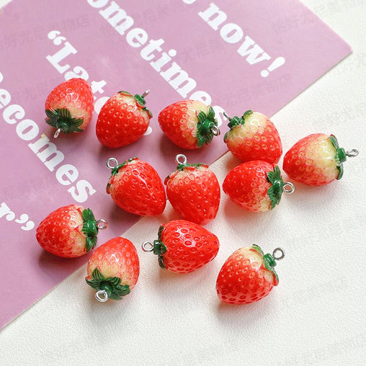 🆕[P037]   Miniature Simulated Resin Strawberry(26*15MM)