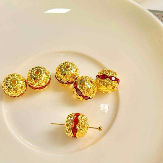 🆕[P040]   Copper Hollow Diamond-Inlaid Spacer(10MM)