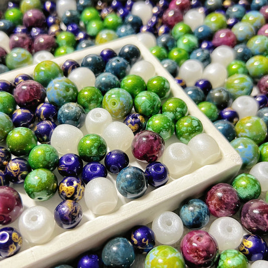 🆕[A050]   Whispering Moss(10mm-14mm)-High Quality Glass Beads