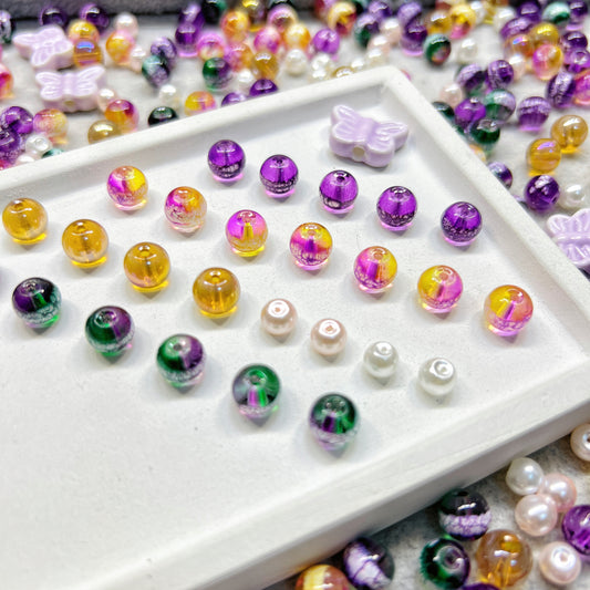 [A055]   Mardi Gras Party-High Quality Glass Beads