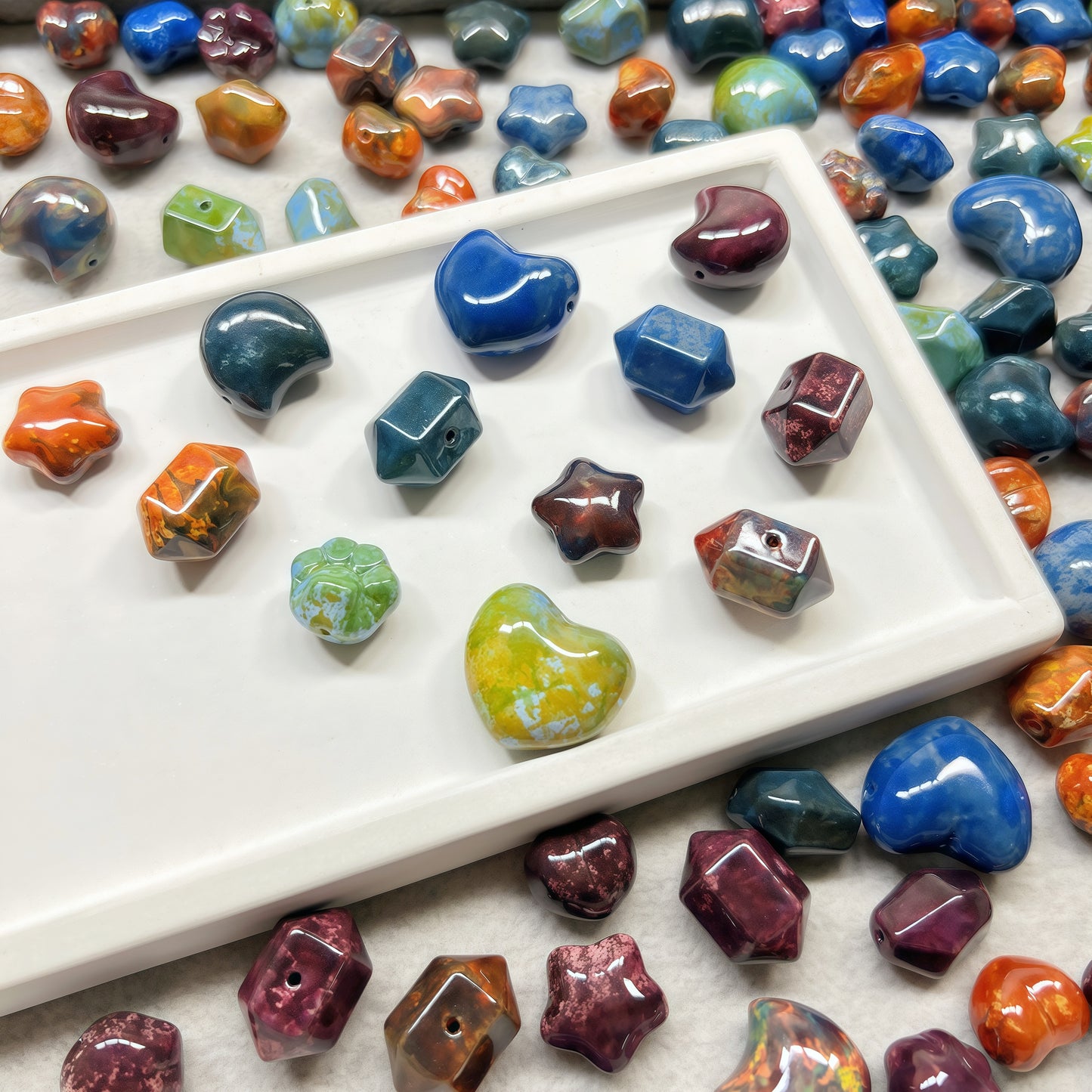 [A065]   Painted Rocks 2.0-High Quality Retro Glass Beads