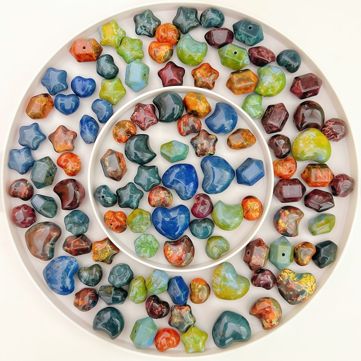 [A065]   Painted Rocks 2.0-High Quality Retro Glass Beads