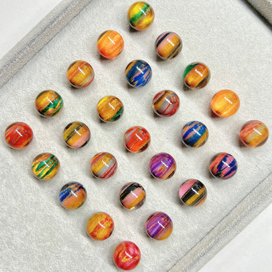 [R027]   Rainbow Stripe(25MM)-High Quality Resin Beads