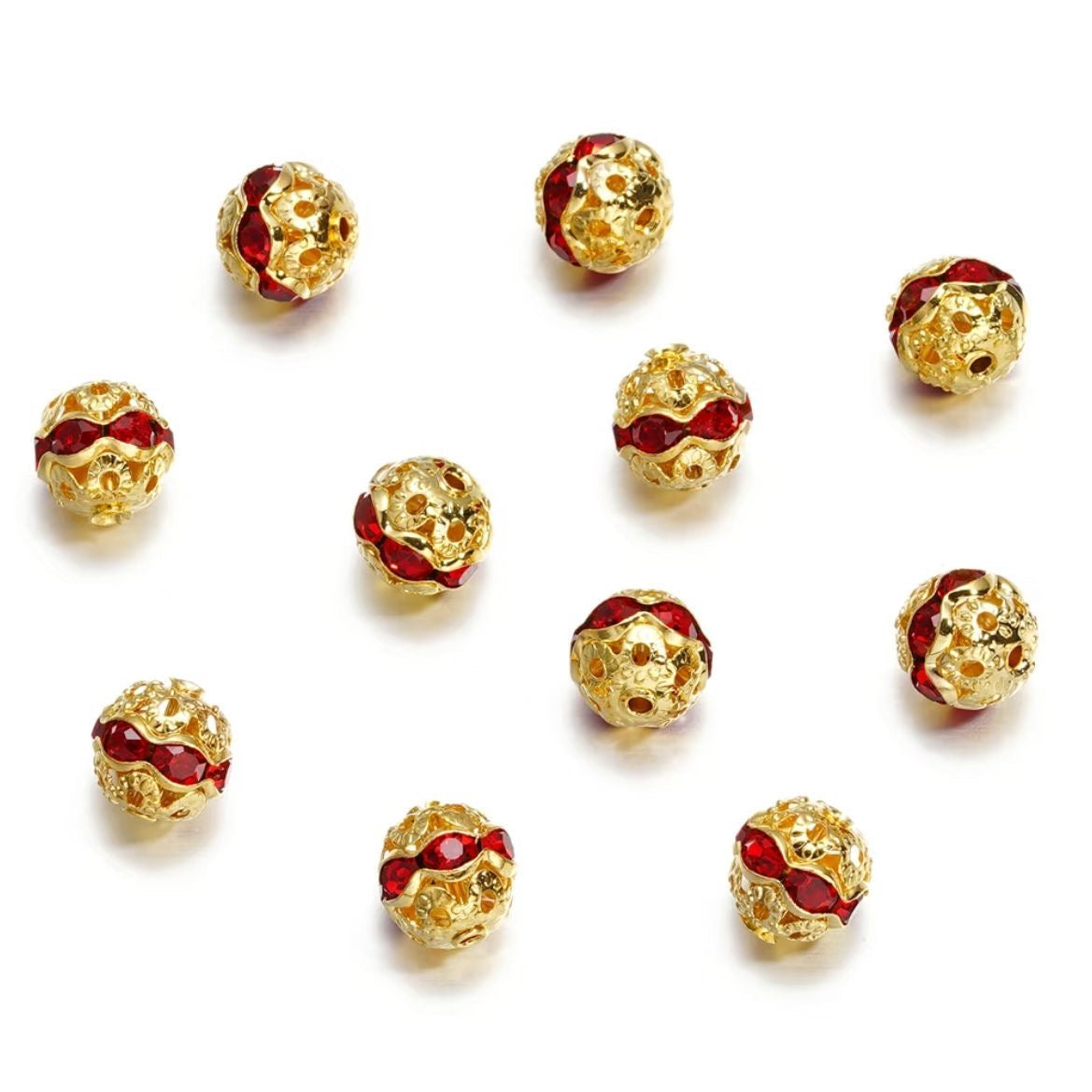 🆕[P046]   Copper Hollow Diamond-Inlaid Spacer