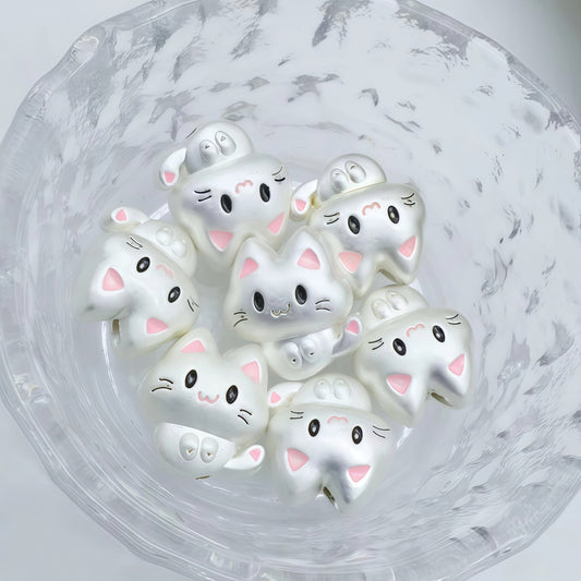 🆕[P049]   ミ ✧ 。✧ ミ Matte Silver-Pink Kitty